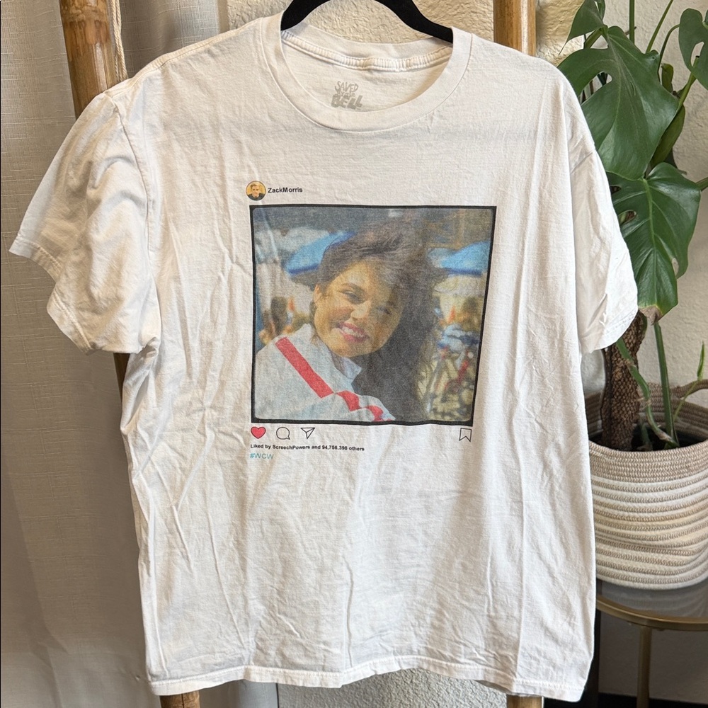 Men’s White Graphic Tee with Instagram Design